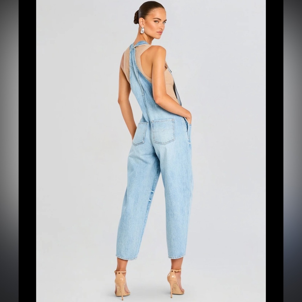 NWT SER.O.YA Jesamine Barrel Carpenter Light Blue Denim Overalls in High Tide